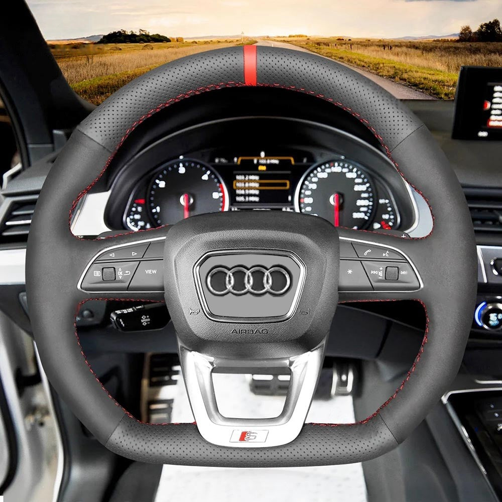 Steering Wheel Cover for Audi Q3 Q5 SQ5 Q7 SQ7 Q8 SQ8 RS 2015-2022