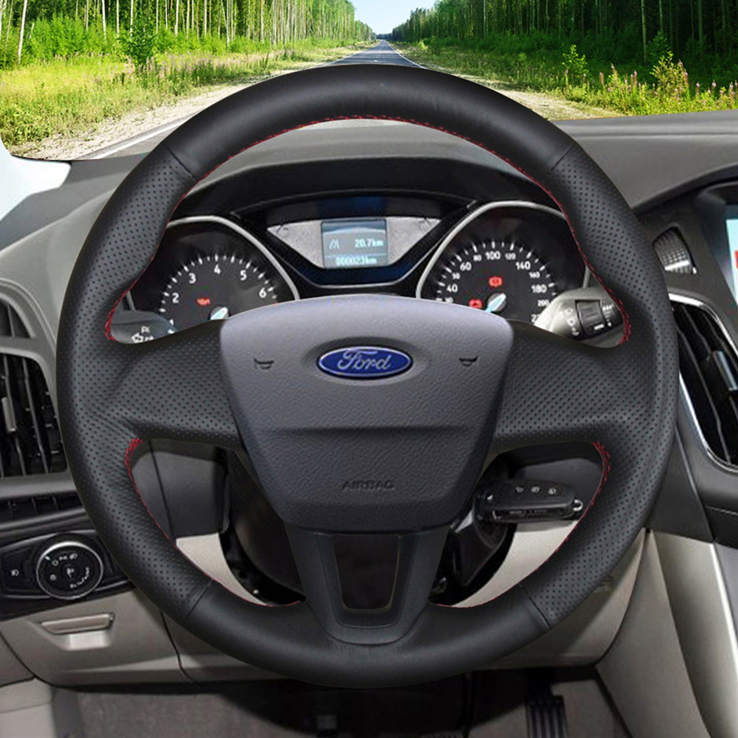 Lenkradbezug für Ford Focus Kuga Escape Grand C-Max Ecosport 2015-2022