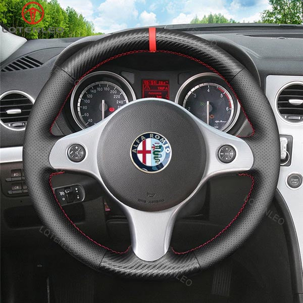 LQTENLEO Carbon Fiber Suede Leather Hand-stitched Car Steering Wheel Cover for Alfa Romeo 159 2006-2011 - LQTENLEO Official Store