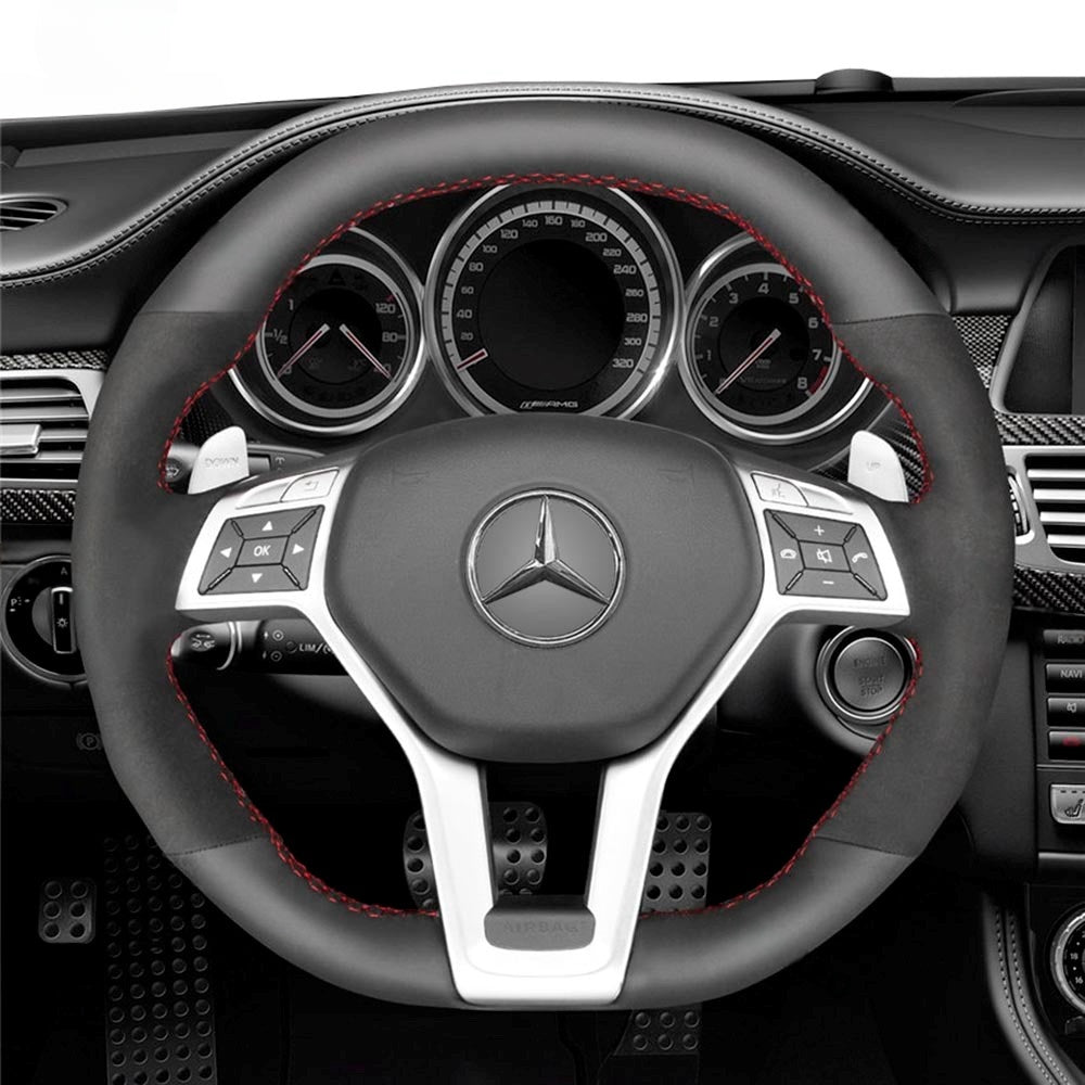 Steering Wheel Cover for Mercedes-Benz AMG C63 W204 CLA45 CLS63 C117 C218 W212 R231