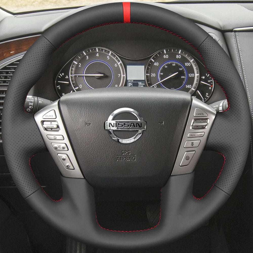 Lenkradbezug für Infiniti QX56 QX80/Nissan NV Fracht Passagier Titan Armada Frontier 2013-2024