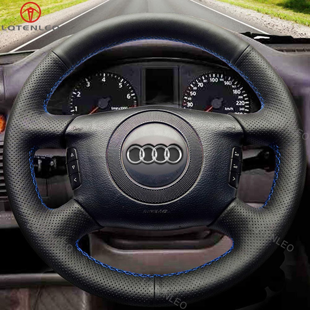 LQTENLEO Hand-stitched Car Steering Wheel Cover for Audi A4 2002-2005 / A6 1999-2004 / A8 A8 L 1998-2001 / Allroad 2001-2005 / S4 2004-2006 - LQTENLEO Official Store