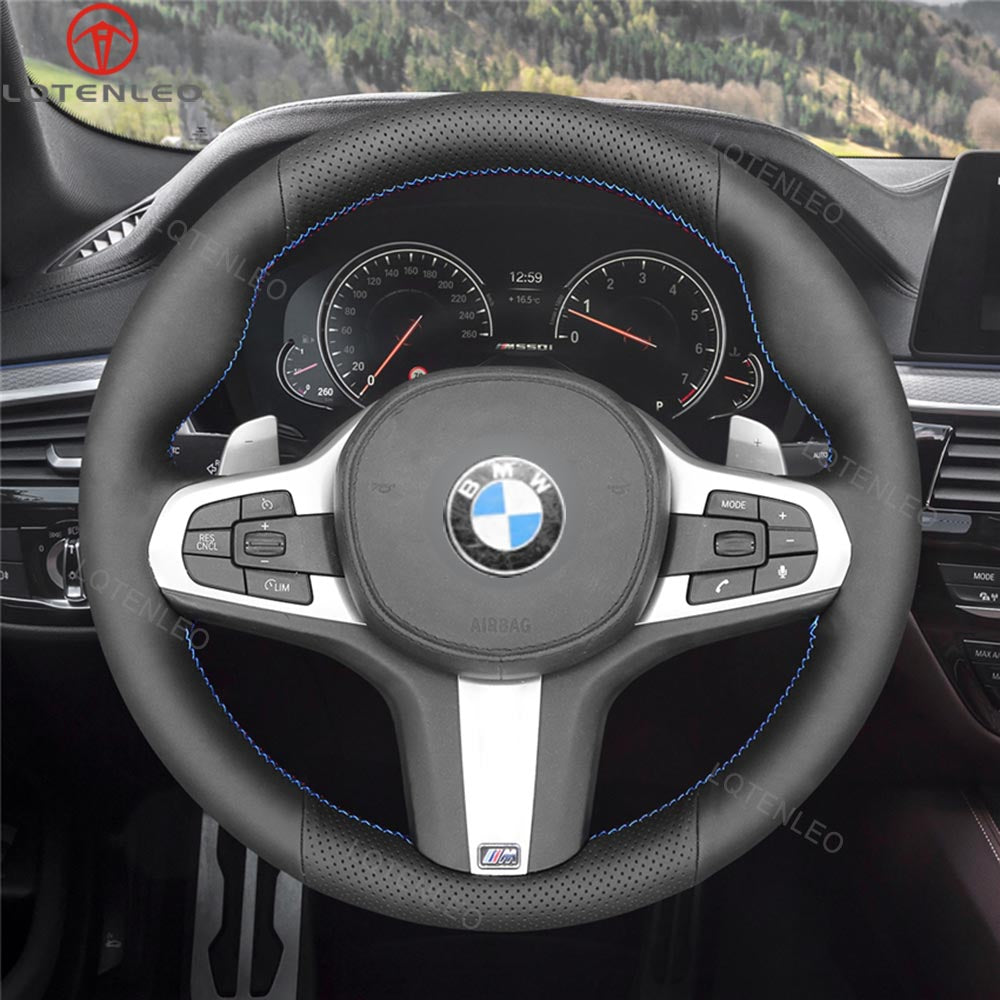 LQTENLEO Hand-stitched Car Steering Wheel Cover for BMW G20 F44 G22 G26 G30 G32 G11 G14 G15 G16 G01 G02 G05 G06 G07 G29 - LQTENLEO Official Store