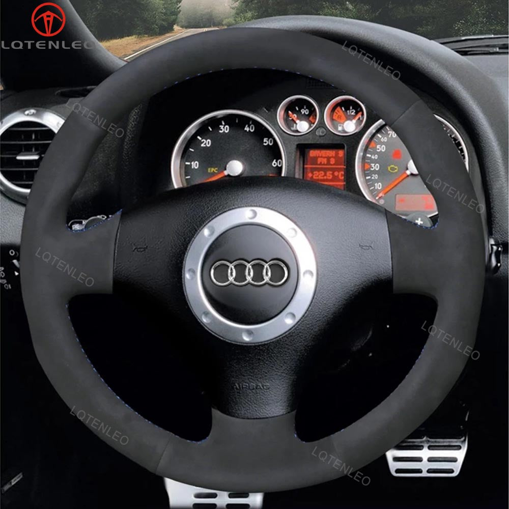 LQTENLEO Hand-stitched Car Steering Wheel Cover for Audi A2 (8Z) A3 (8L) Sportback A4 (B6) Avant A6 (C5) A8 (D2) TT (8N) S3 S4 RS 4 RS 6 for A2 (8Z) A3 (8L) Sportback A4 (B6) Avant A6 (C5) A8 (D2) TT (8N) S3 S4 RS 4 RS 6 - LQTENLEO Official Store
