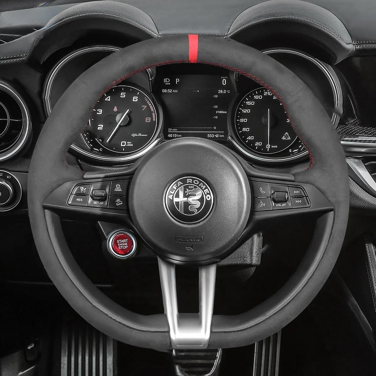 Lenkradbezug für Alfa Romeo Giulia Stelvio Quadrifoglio 2016–2020