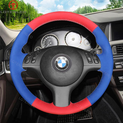 LQTENLEO Hand-stitched Car Steering Wheel Cover for BMW M Sport E46 330i 330Ci / E39 540i 525i 530i / M3 E46 / M5 E39 - LQTENLEO Official Store