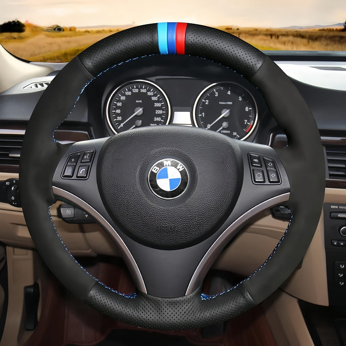 Steering Wheel Cover for BMW E81 E82 E87 E88 2008-2012 E90 E91 E92 E93 2006-2011