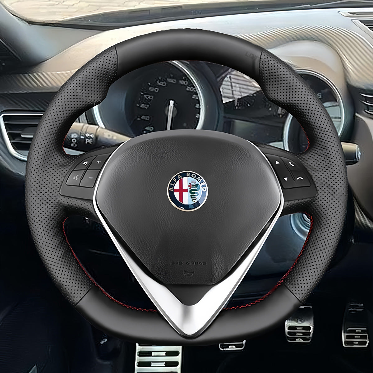 Steering Wheel Cover for Alfa Romeo Giulietta 2014-2021 (D Shape)