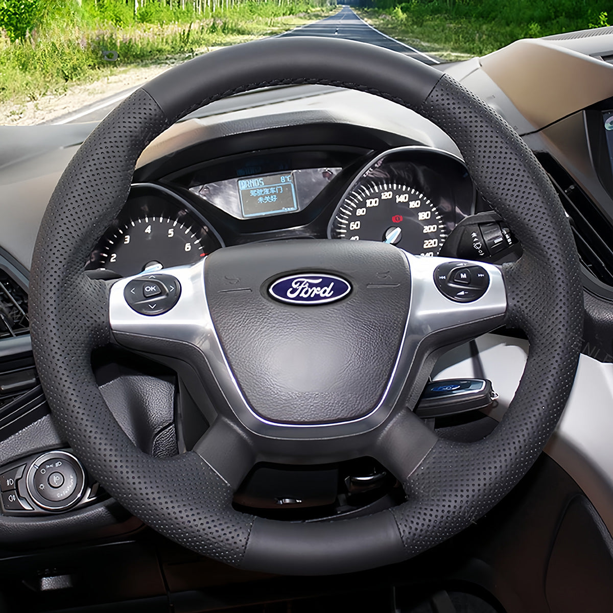 Steering Wheel Cover for Ford Focus III Escape Grand C-Max Kuga 2010-2018