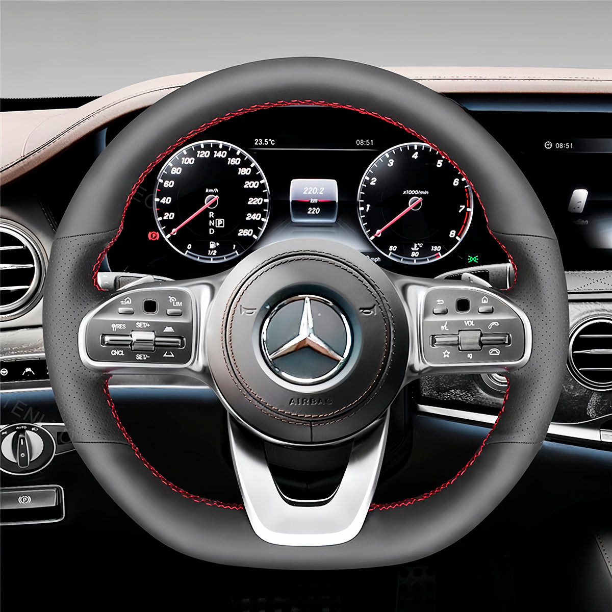 Steering Wheel Cover for Mercedes-Benz W177 W205 C118 C257 W213 X243 W463 H247 X247 W167 W222