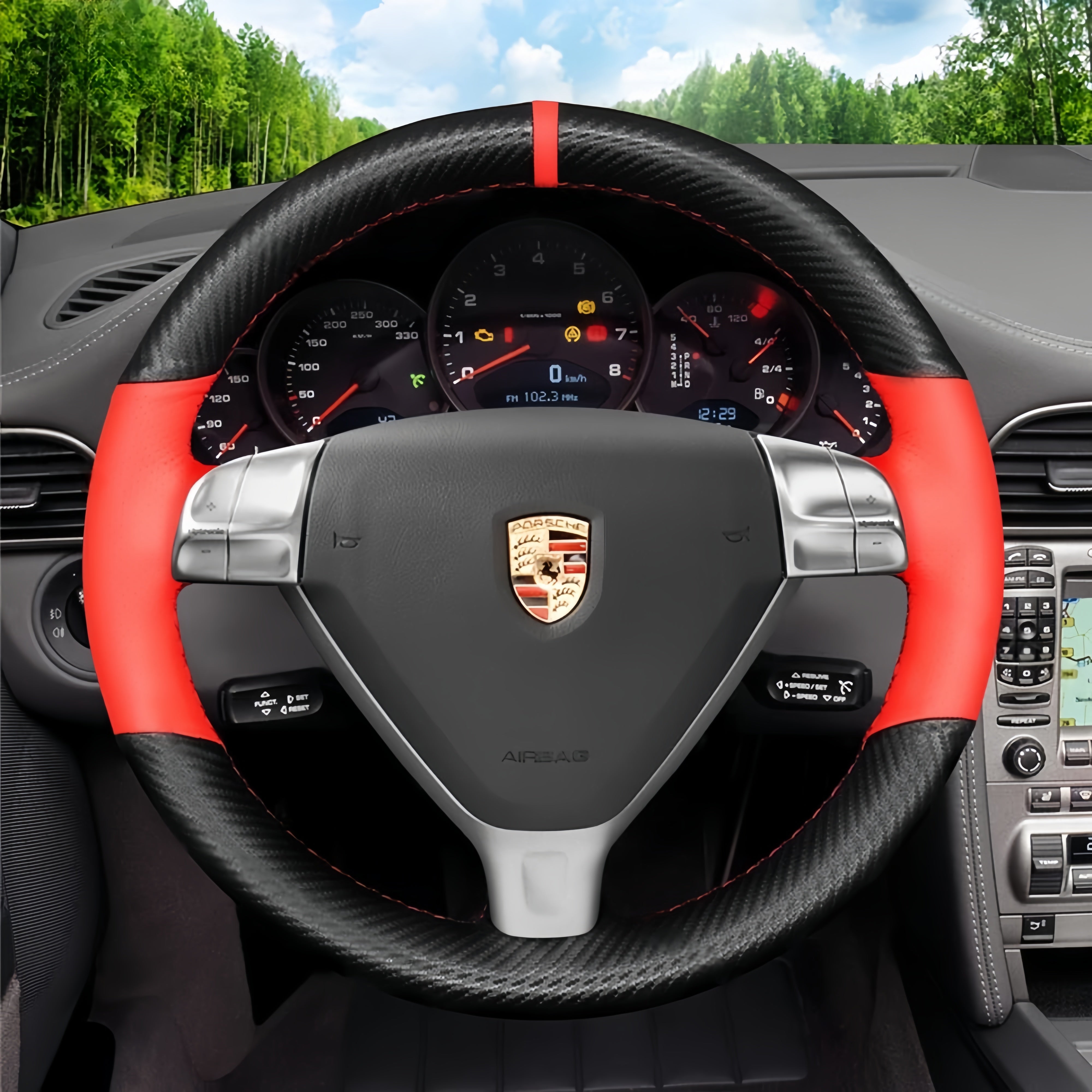 Steering Wheel Cover for Porsche 911 997 Boxster Cayman 987 2004-2010
