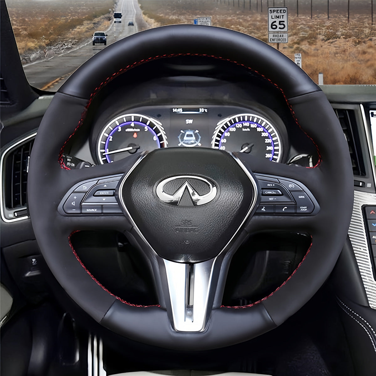 Steering Wheel Cover for Infiniti Q50 Q60 QX50 QX55 2016-2022