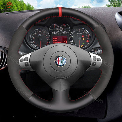 LQTENLEO Hand Stitch Car Steering Wheel Cover for Alfa Romeo 147 2000-2010 / 156 2003-2007 / Crosswagon 2004-2005 - LQTENLEO Official Store