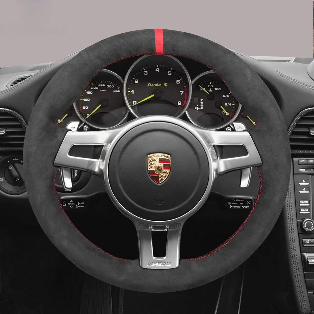 Steering Wheel Cover for Porsche 911 991 Boxster Cayman 981 Cayenne Panamera 2009-2016