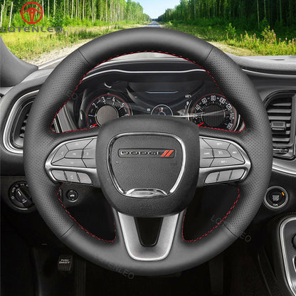LQTENLEO Carbon Fiber Leather Suede Hand-stitched Car Steering Wheel Cover for Dodge Challenger 2015-2021 / Dodge Charger 2015-2021/ Dodge Durango 2018-2021 - LQTENLEO Official Store