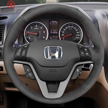 LQTENLEO кожаный замшевый чехол из углеродного волокна, сшитый вручную, чехол на руль автомобиля для Honda CR-V CRV/Crossroad 