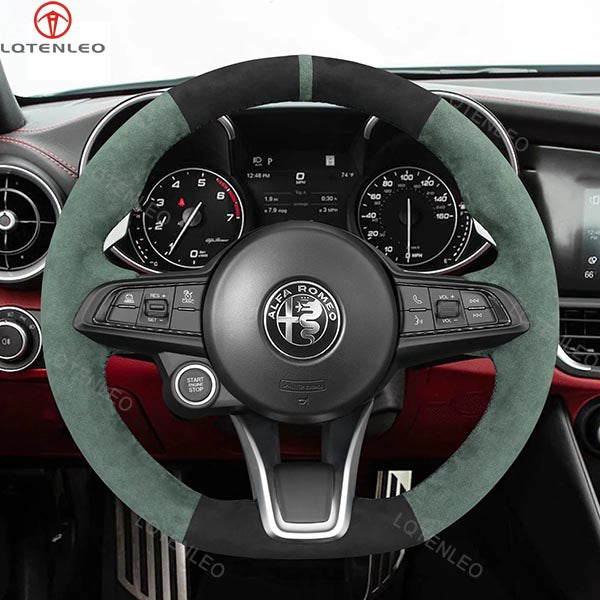 LQTENLEO Alcantara Hand-stitched Car Steering Wheel Cover for Alfa Romeo Giulia 2020-2022 / Stelvio 2020-2022 / Tonale 2022 - LQTENLEO Official Store