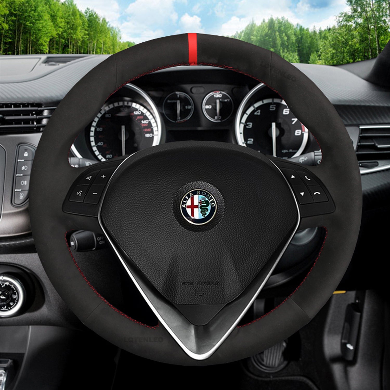 Steering Wheel Cover for Alfa Romeo Giulietta 2014-2021 (O Shape)