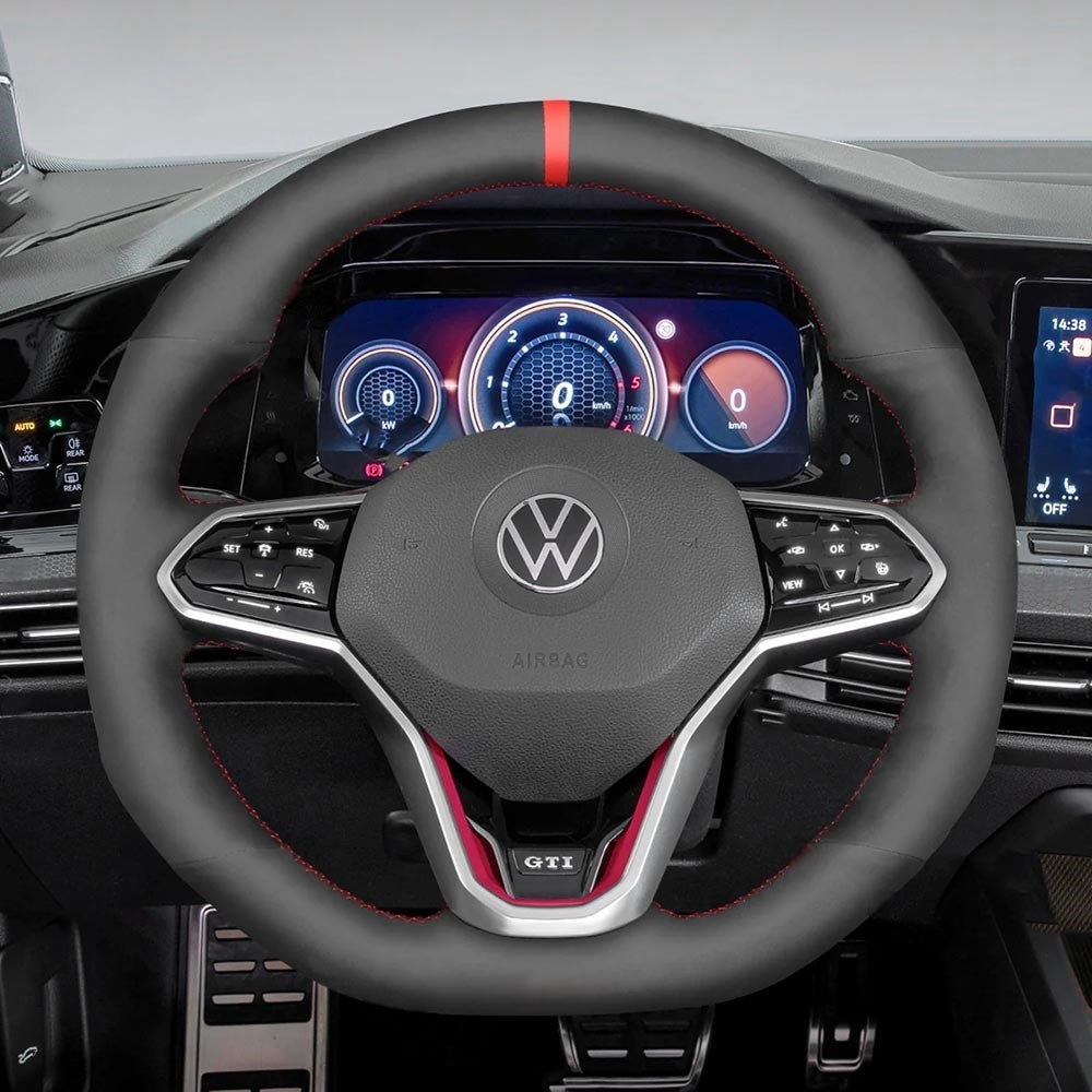 Steering Wheel Cover for Volkswagen VW MK8 Golf 8 GTI GTD GTE R Arteon Tiguan Touareg 2020-2021