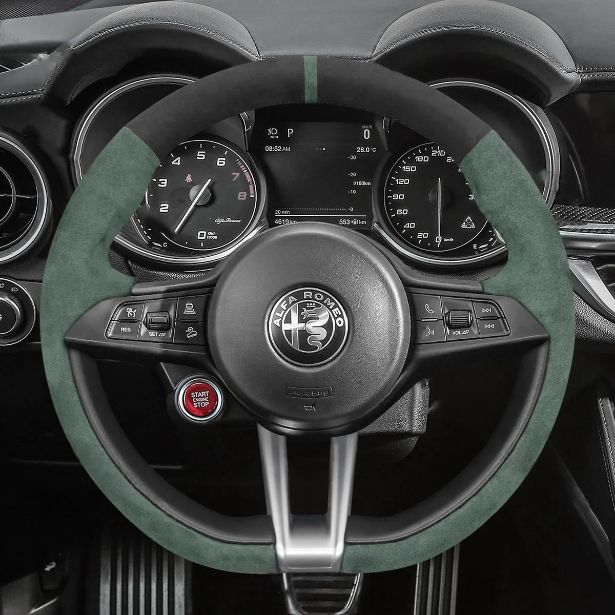 Lenkradbezug für Alfa Romeo Giulia Stelvio Quadrifoglio 2016–2020