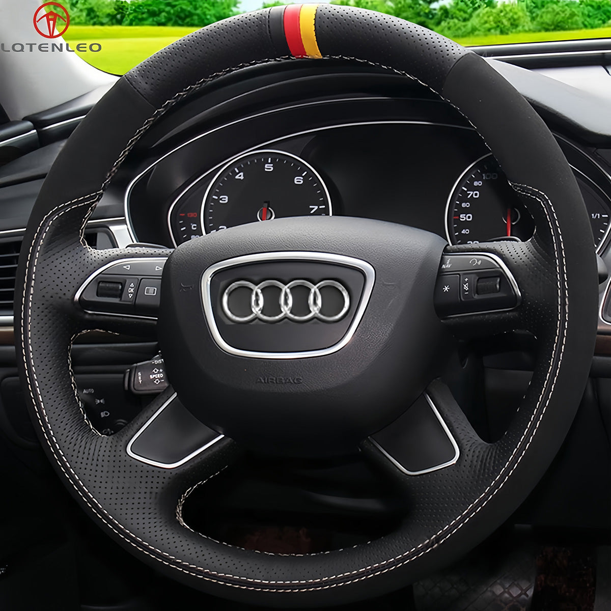Steering Wheel Cover for Audi A3 A4 A6 A8 Q3 Q5 Q7 Allroad 2010-2019