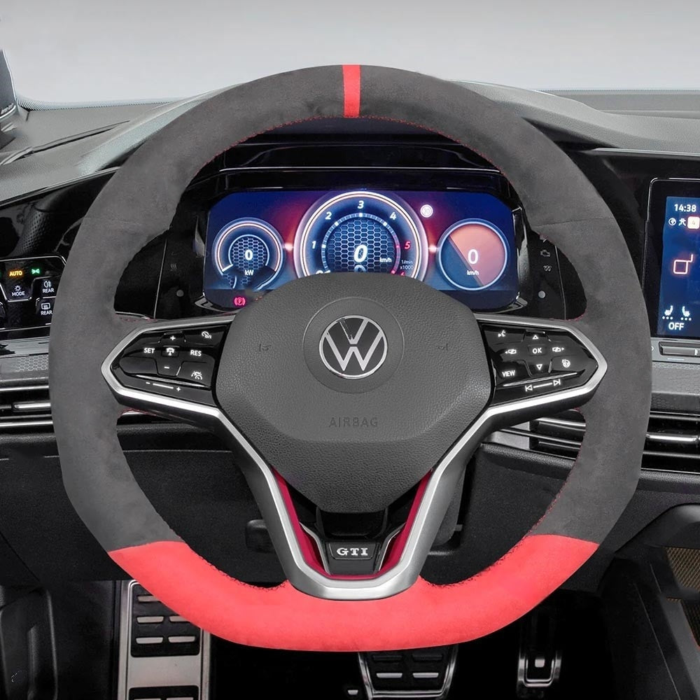 Steering Wheel Cover for Volkswagen VW MK8 Golf 8 GTI GTD GTE R Arteon Tiguan Touareg 2020-2021