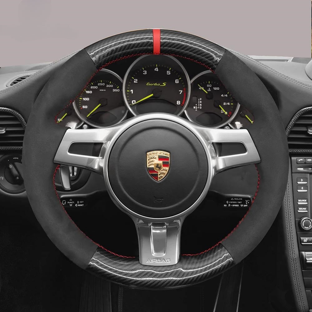 Steering Wheel Cover for Porsche 911 991 Boxster Cayman 981 Cayenne Panamera 2009-2016