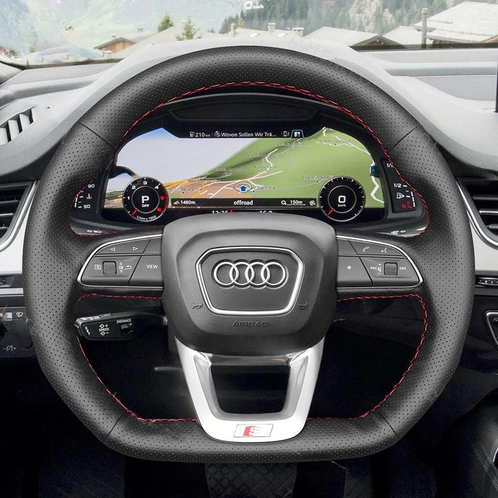 Steering Wheel Cover for Audi Q3 Q5 SQ5 Q7 SQ7 Q8 SQ8 RS 2015-2022