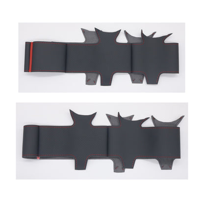 LQTENLEO Black Genuine Leather Hand-stitched Car Steering Wheel Cover for Nissan Patrol /Patrol GR V y61 Wagon