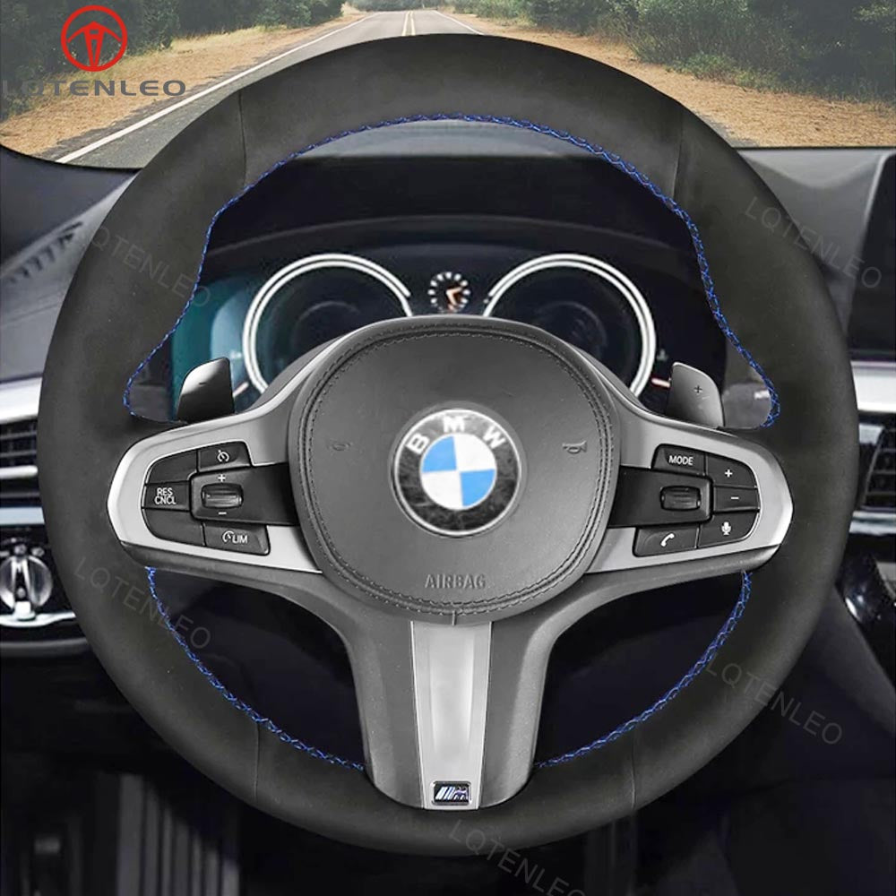 LQTENLEO Hand-stitched Car Steering Wheel Cover for BMW G20 F44 G22 G26 G30 G32 G11 G14 G15 G16 G01 G02 G05 G06 G07 G29 - LQTENLEO Official Store