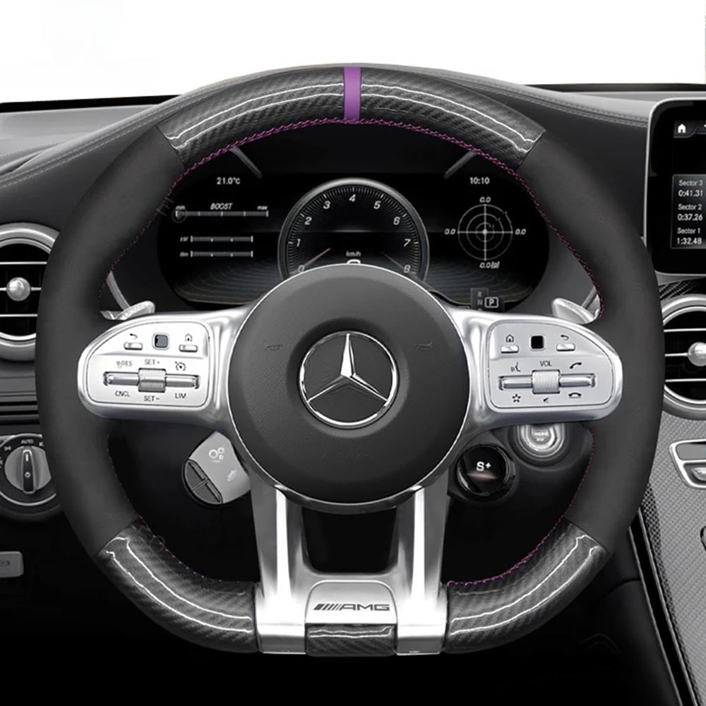 Steering Wheel Cover for Mercedes-Benz AMG A35 W177 W205 W213 W167 W222 C63 C190 E63 H247 X253