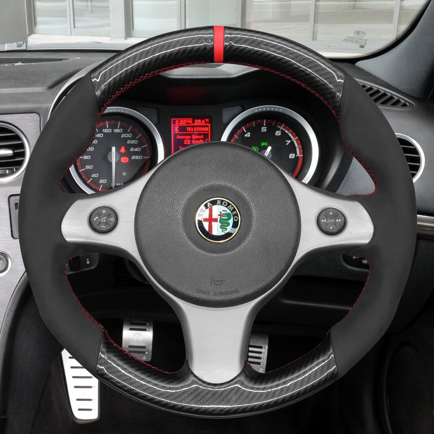 Steering Wheel Cover for Alfa Romeo 159 TI JTDM Brera Spider Sportwagon 2005-2011