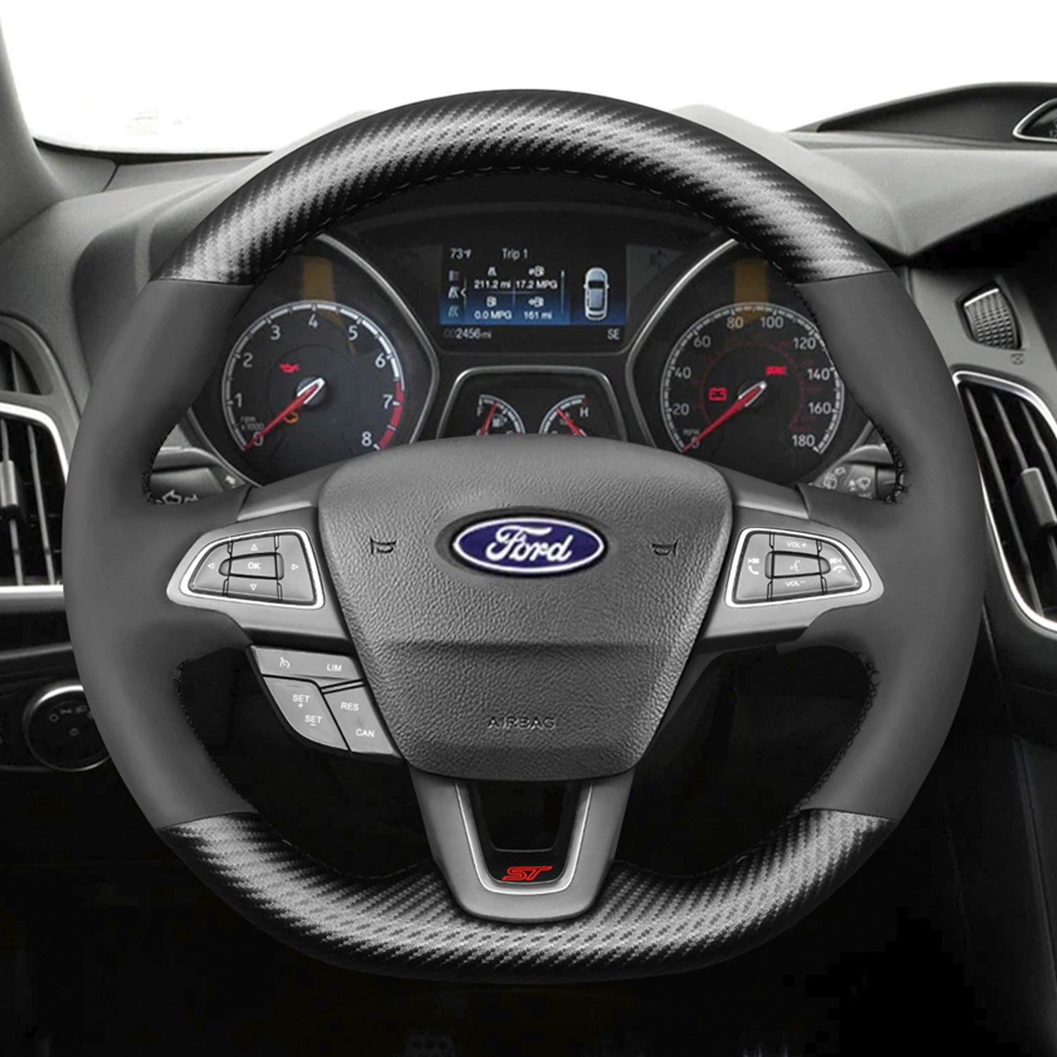 Steering Wheel Cover for Ford Focus ST Focus ST-Line Focus RS Ecosport ST-Line Kuga Escape