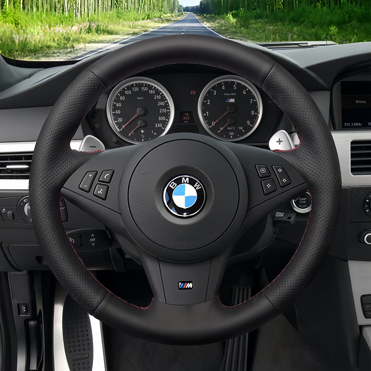 Steering Wheel Cover for BMW 5 Series E60 E61 2003-2010 6 Series E63 E64 2004-2009