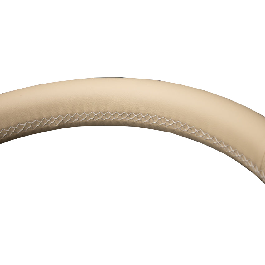 LQTENLEO Beige Leather Suede Hand-stitched Car Steering Wheel Cover for Fiat 500 2015-2021 / 500C 2016-2021 - LQTENLEO Official Store