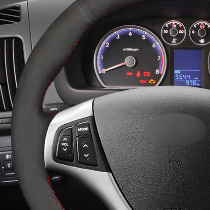 LQTENLEO черный натуральная кожа замша сшитая вручную крышка рулевого колеса автомобиля для Hyundai Elantra Touring/Hyundai 