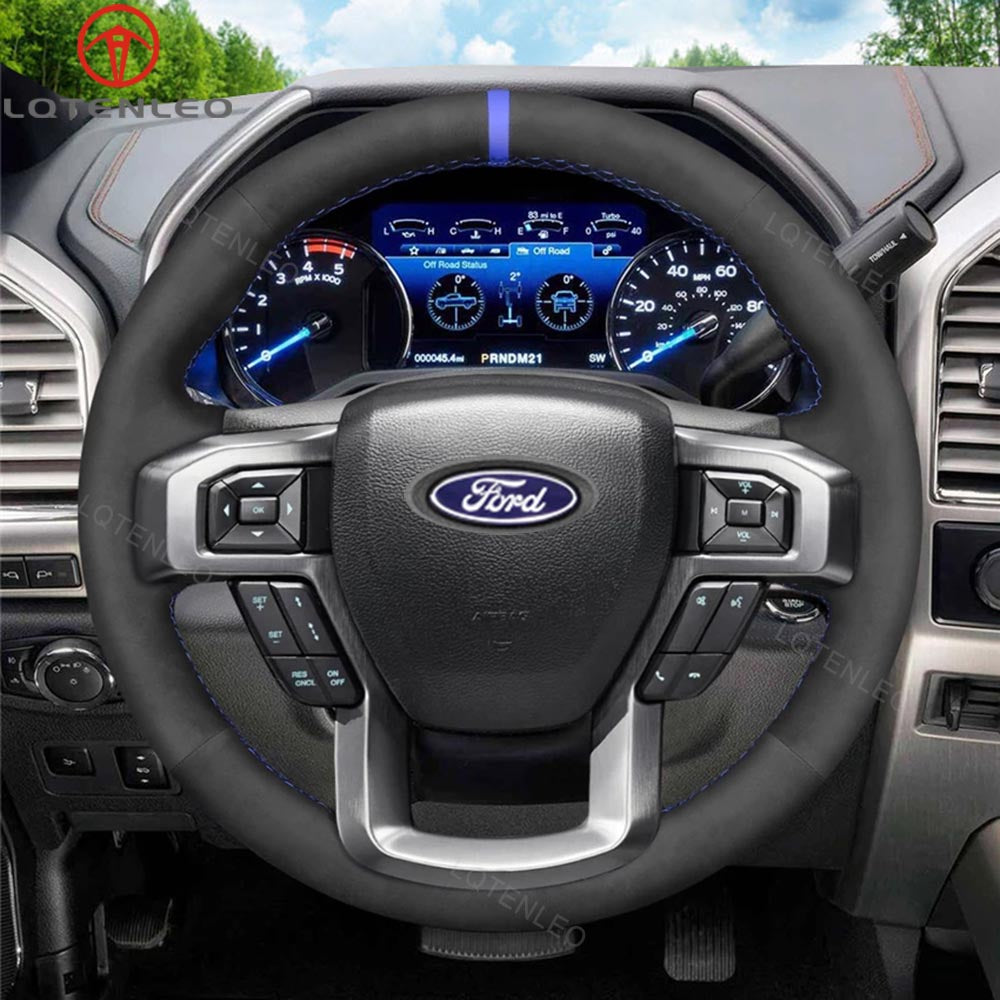 LQTENLEO Hand-stitched Car Steering Wheel Cover for Ford F-150 F150/ F-250 F250/ F-350 F350/ F-450 F450/ Expedition - LQTENLEO Official Store