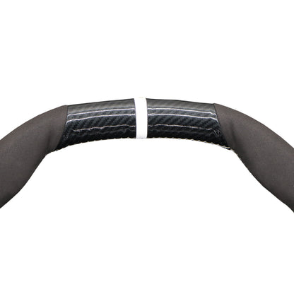 LQTENLEO Carbon Fiber Leather Suede Hand-stitched Car Steering Wheel Cover for Peugeot 208 308 SW 2008 3008 508 SW 5008 Rifter (GT/GT Line)
