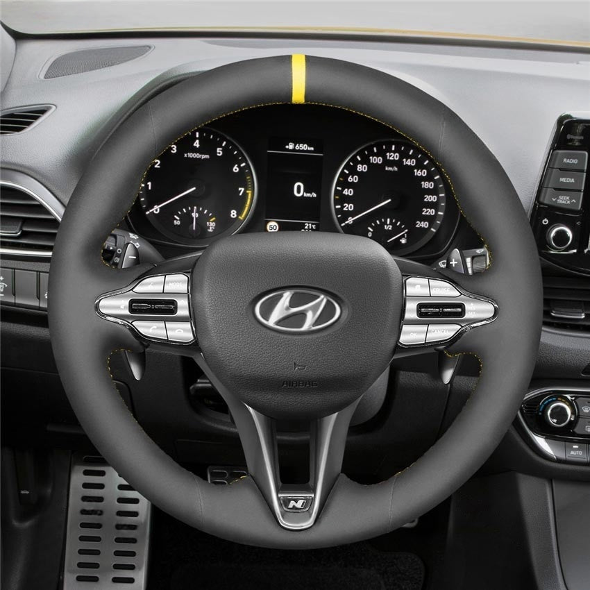 Steering Wheel Cover for Hyundai Elantra Kona Veloster i20N i30N 2017-2024