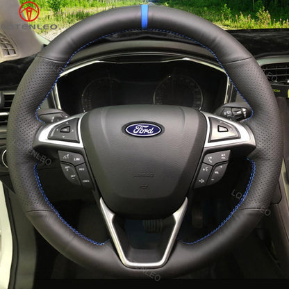 LQTENLEO Carbon Fiber Leather Suede Hand-stitiched Car Steering Wheel Cover for Ford Edge/ Fusion/ Mondeo/ S-Max/ Edge/ Galaxy - LQTENLEO Official Store