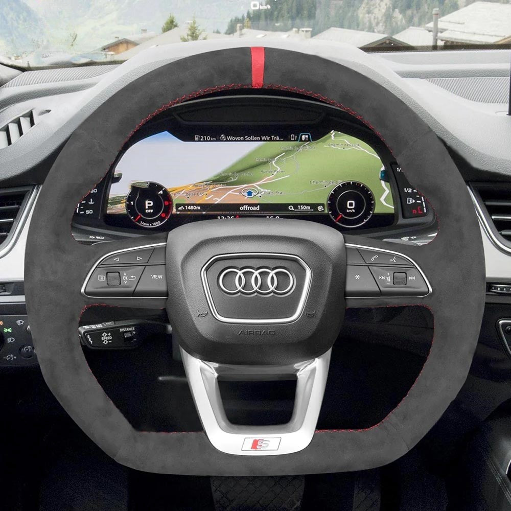 Steering Wheel Cover for Audi Q3 Q5 SQ5 Q7 SQ7 Q8 SQ8 RS 2015-2022
