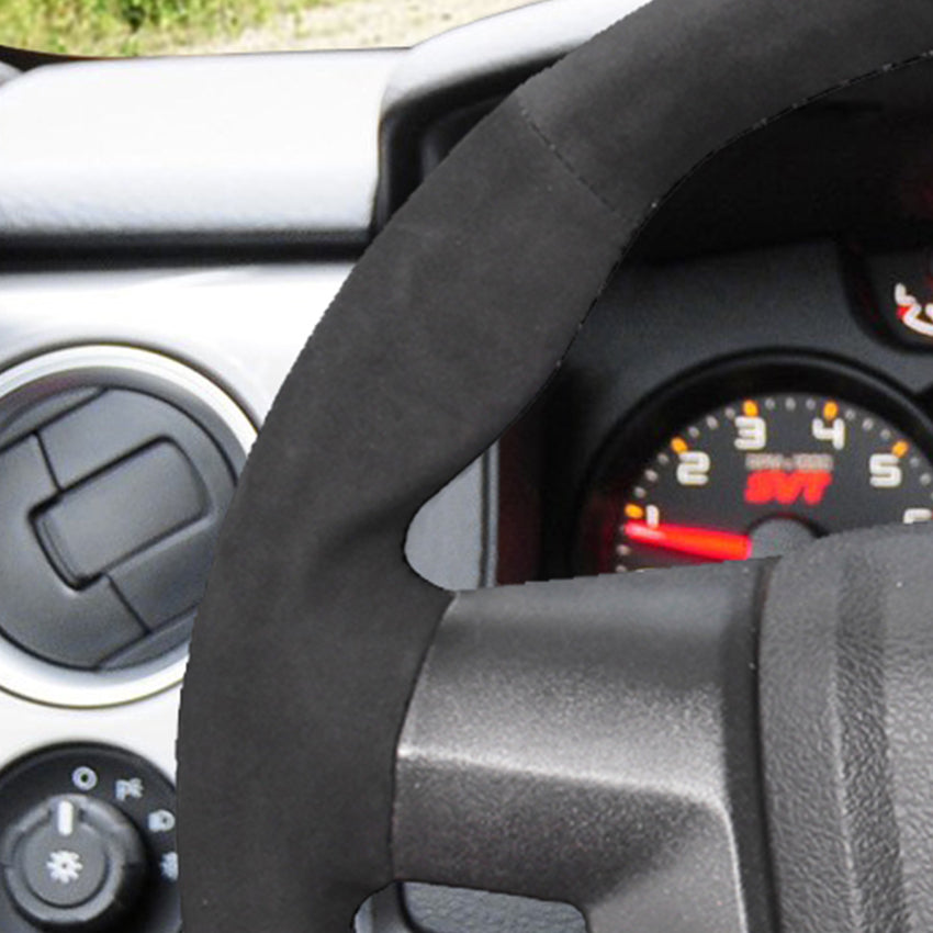 LQTENLEO Black Suede Hand-stitiched Car Steering Wheel Cover for Ford F-150 F150 Raptor - LQTENLEO Official Store