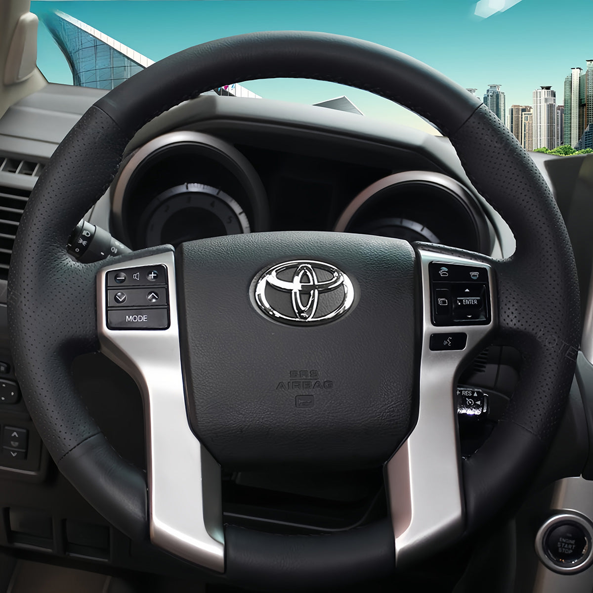Steering Wheel Cover for Toyota 4Runner Land Cruiser Prado Tacoma Tundra Sequoia 2009-2024
