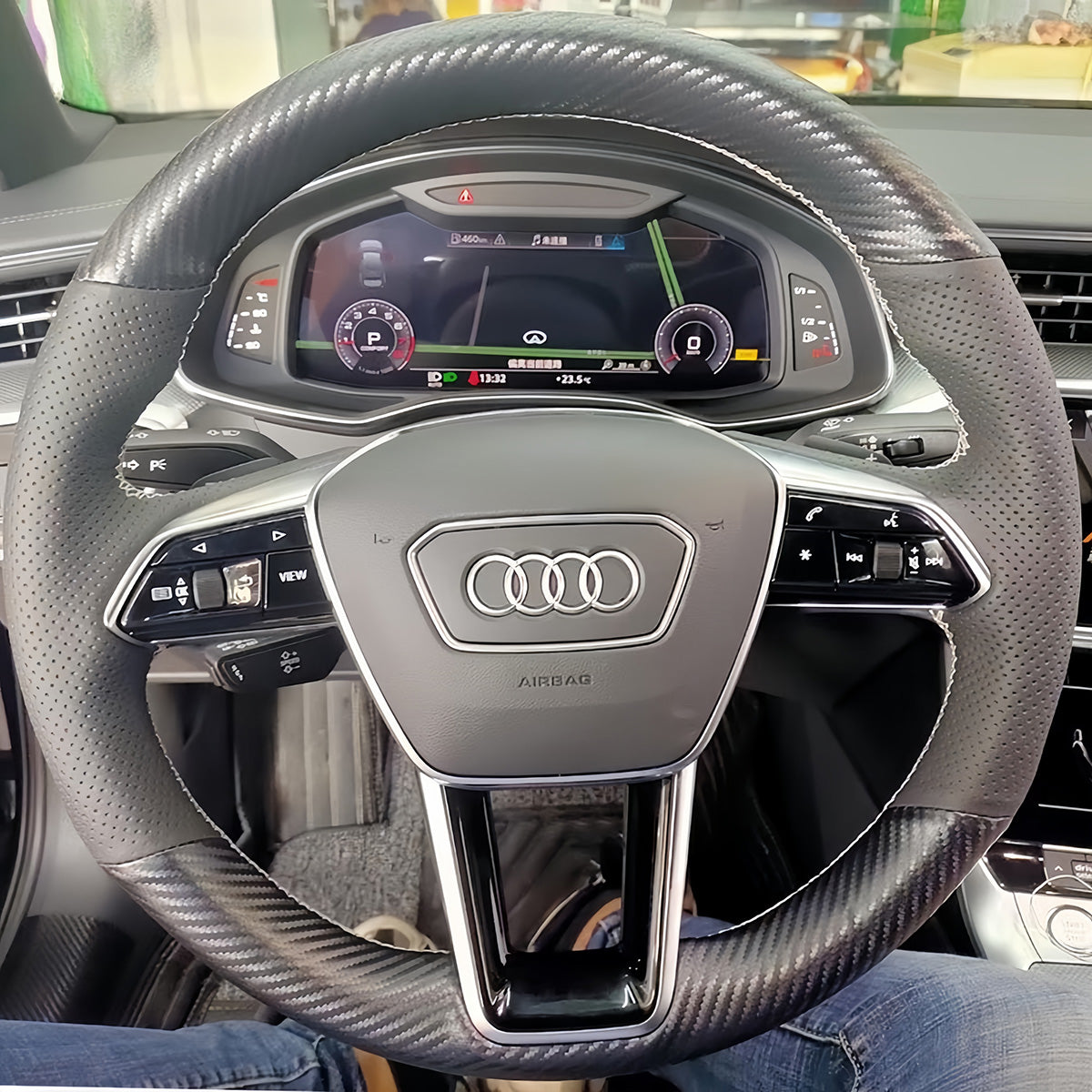 Steering Wheel Cover for Audi A6 A7 A8 S6 S7 S8 RS 6 RS 7 E-Tron 2018-2022