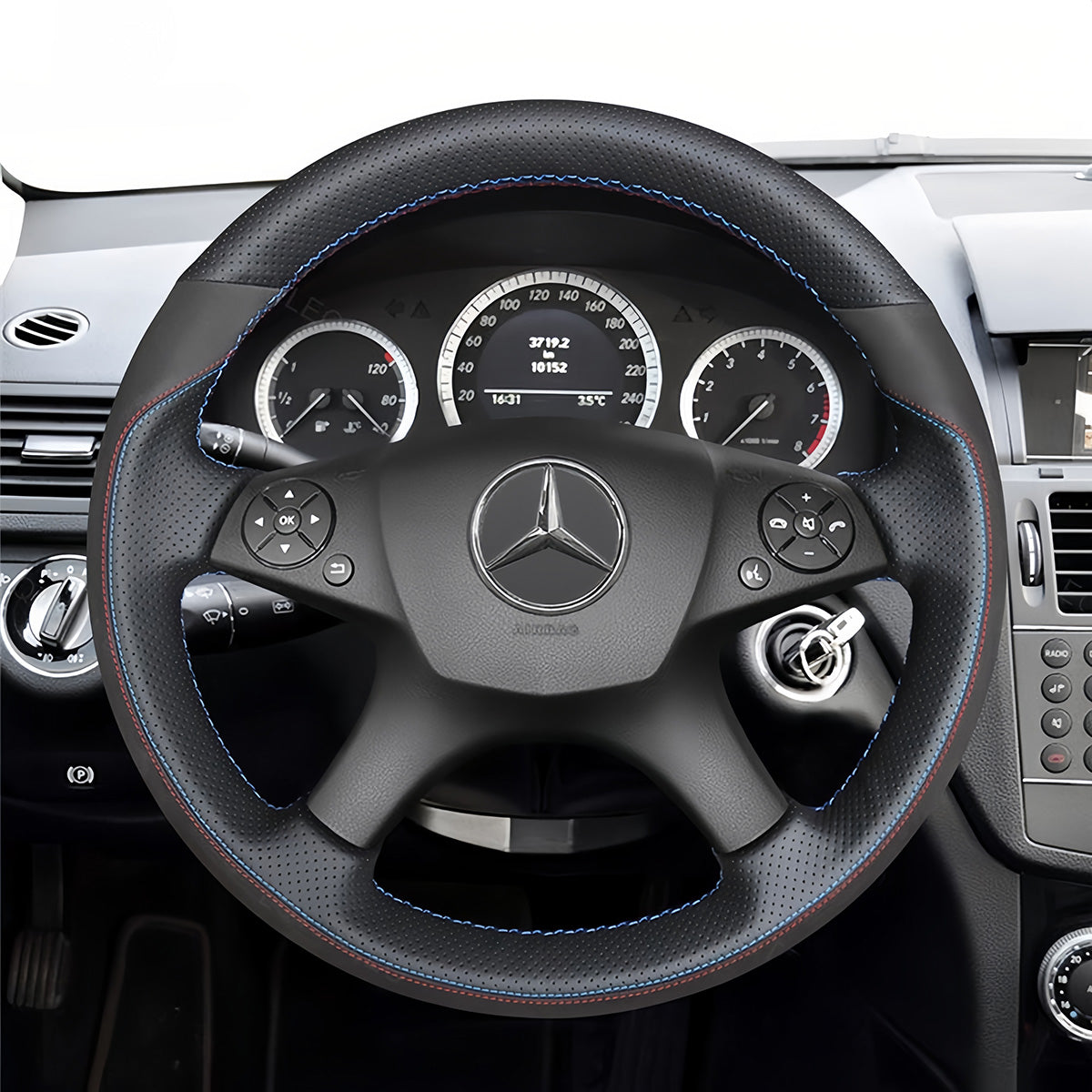 Steering Wheel Cover for Mercedes-Benz C-Class W204 2007-2011 C280 C230 C180 C260 C200 C300