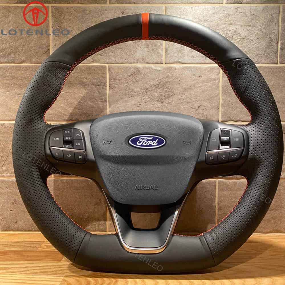 LQTENLEO Alcantara Leather Suede Car Steering Wheel Cover for Ford Escape ST-Line/ Escape/ Ford Focus ST-Line/ Focus ST/ Kuga ST-Line/ Puma ST-Line/ Puma ST/ Fiesta ST-Line/ Fiesta ST - LQTENLEO Official Store