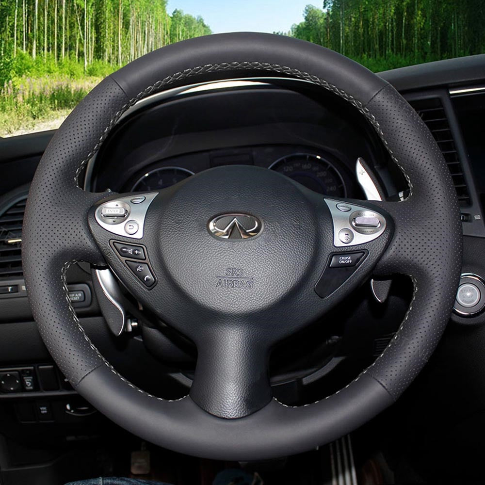 Steering Wheel Cover for Infiniti FX FX30d FX35 FX37 FX50 QX70 / Nissan Juke F15 Note Maxima 370Z Sentra