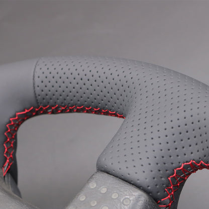 LQTENLEO Black Genuine Leather Suede Hand-stitched Car Steering Wheel Cove for Nissan Skyline ECR33 R33 GTR
