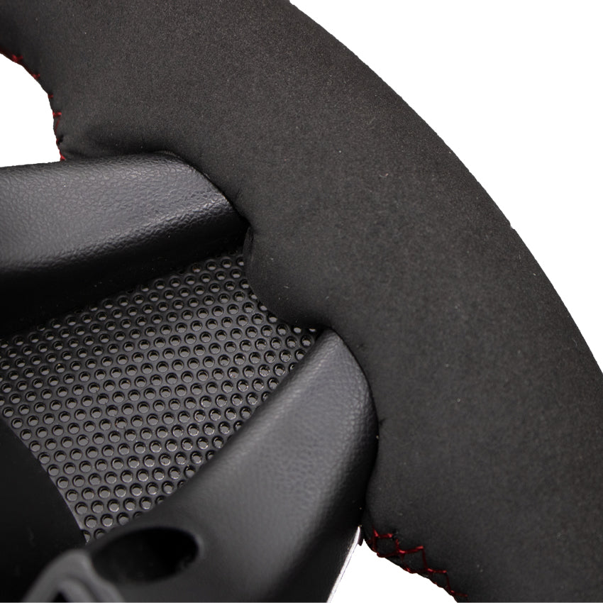 LQTENLEO Black Leather Suede Hand-stitched Car Steering Wheel Cover for Honda CR-Z CRZ 2011-2016