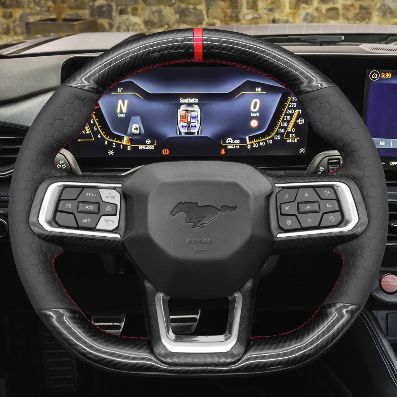 Steering Wheel Cover for Ford Mustang Ecoboost S650 Dark Horse 2024-2025
